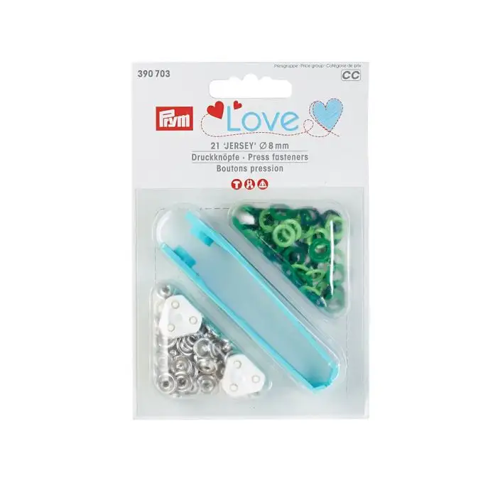 bottoni a pressione Prym Love Jersey 8mm verde