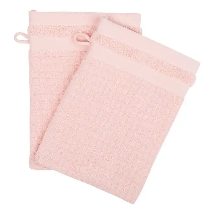 Lotto 2 guanti da bagno Garance rosa