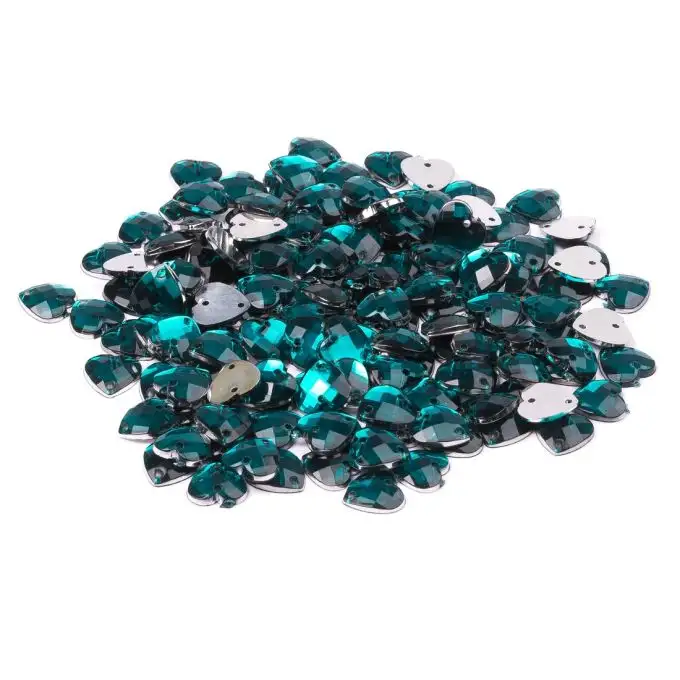 Paillettes da cucire cuore verde smeraldo 8x8mm