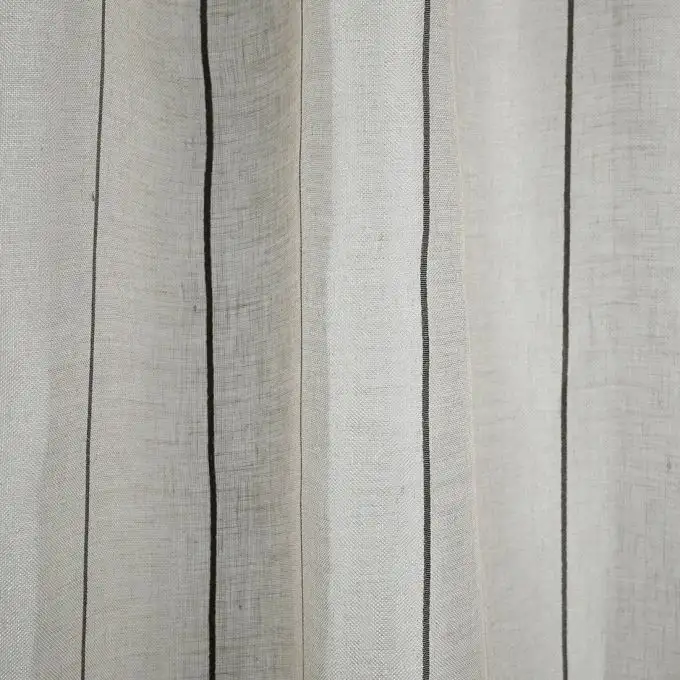 Tessuto velo lino sottili righe grigie grande larghezza