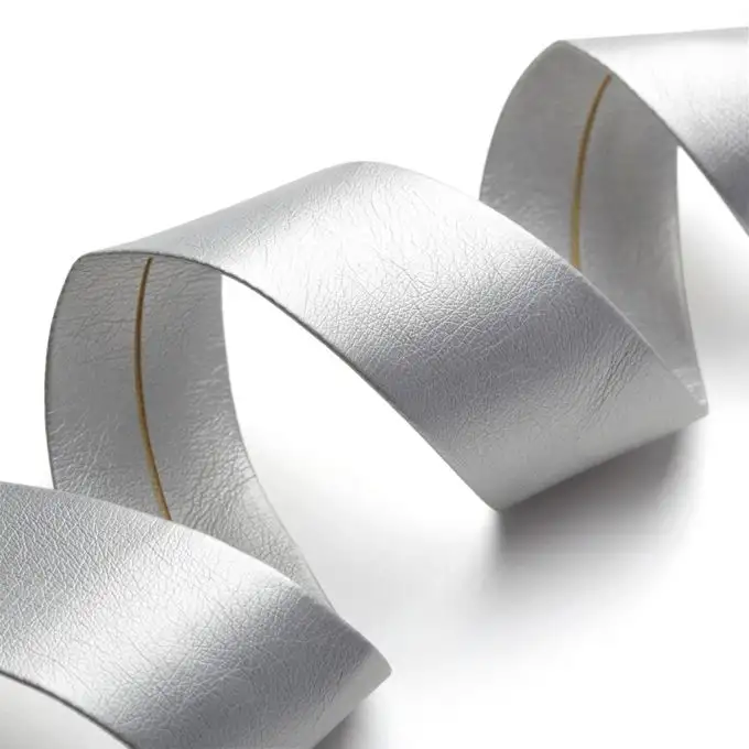 Bordo similpelle argento opaco 30 mm