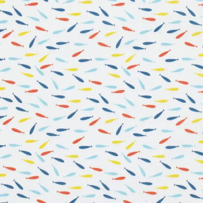 Tessuto cotone pesci piccoli