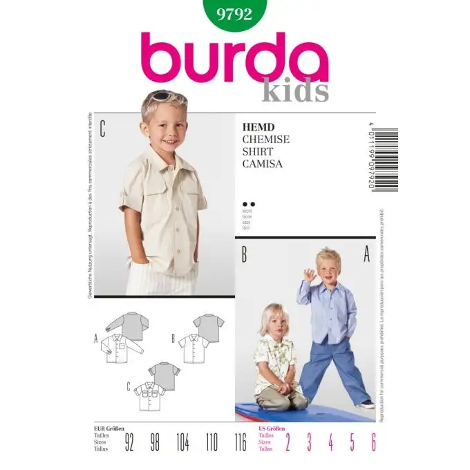 Camicia bambini burda 9792