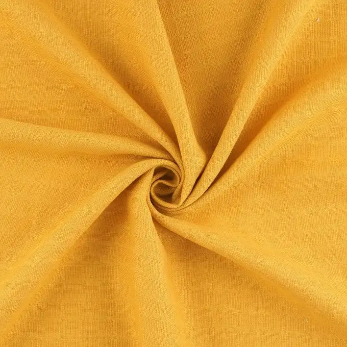 Tessuto cotone mussola bio giallo