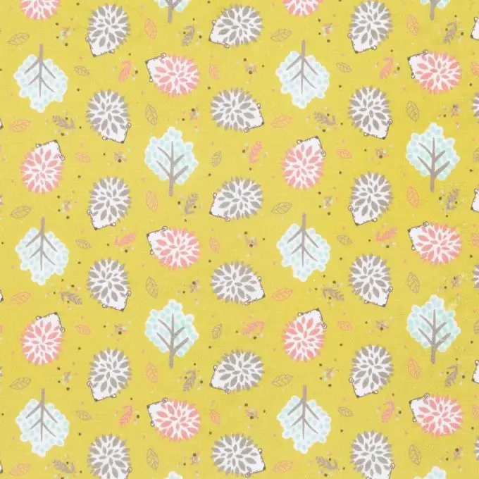 Tessuto cotone stampato ricci