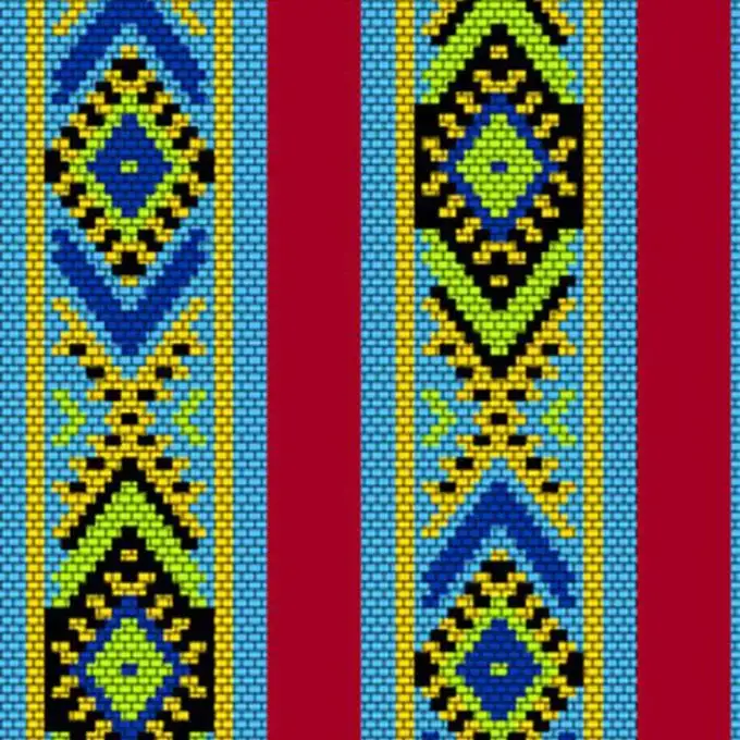 Tessuto cotone rombo striscia blu rosso