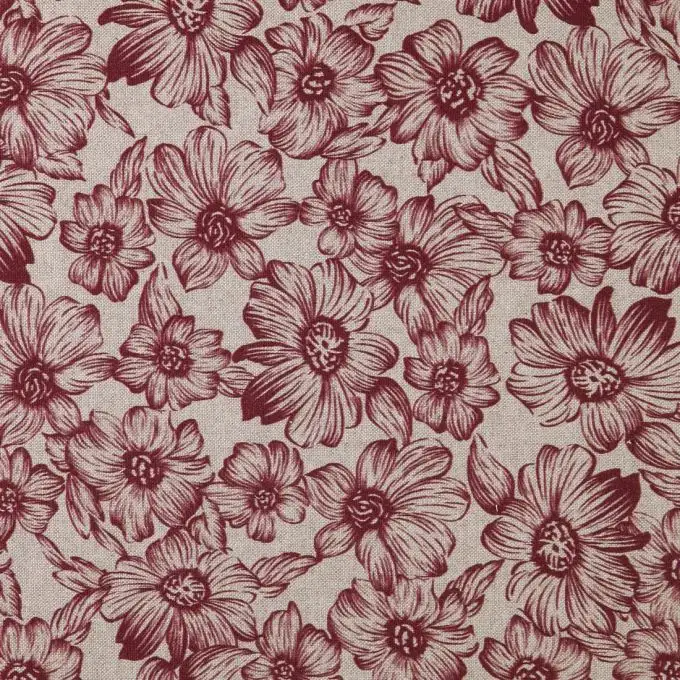 Tessuto di cotone spesso stampato fiori rossi