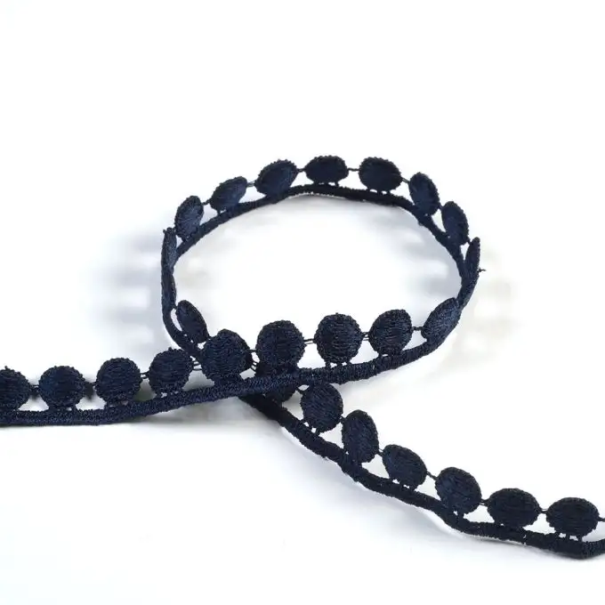 Nastro pizzo guipure 10 mm blu scuro