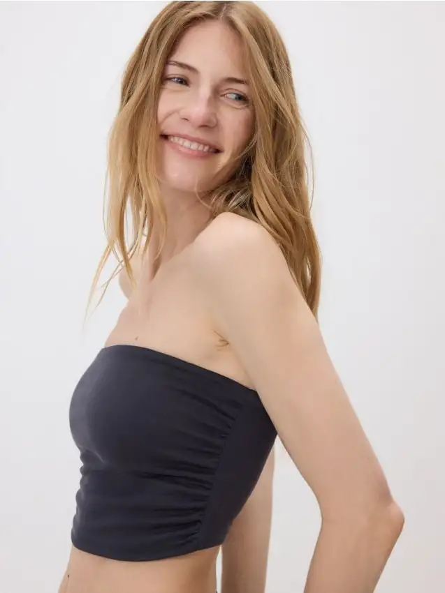 Top corto in modal Colore grigio scuro