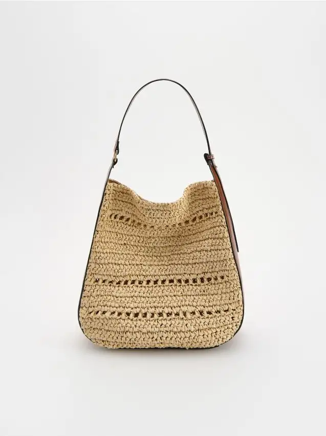 Borsa hobo intrecciata Colore marrone