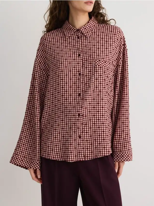 Camicia con aggiunta di viscosa Colore multicolore