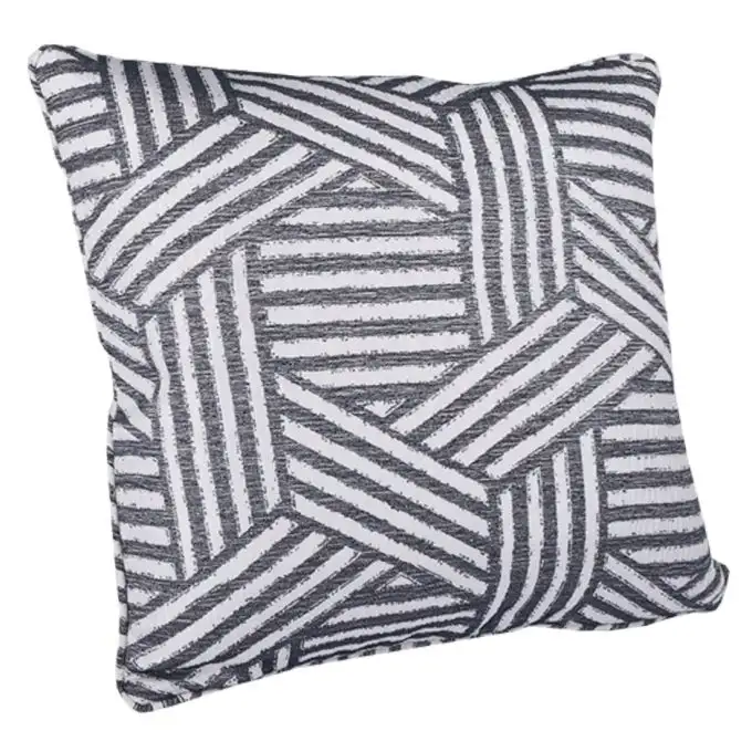 Cuscino jacquard geometrico nero