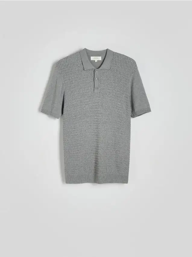 Polo regular fit in misto viscosa Colore grigio medio