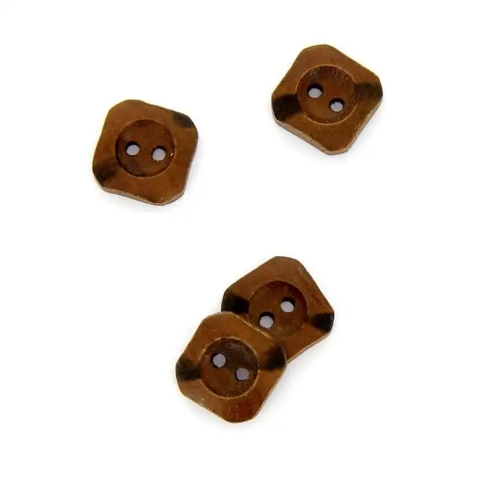 bottoni quadrati in legno scuro 15 mm