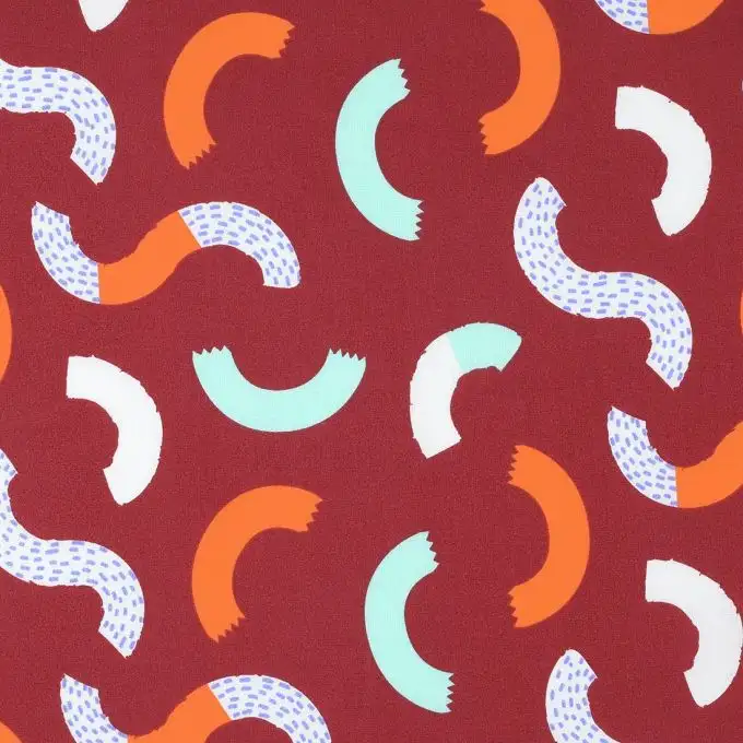 Tessuto cotone bordeaux a onde