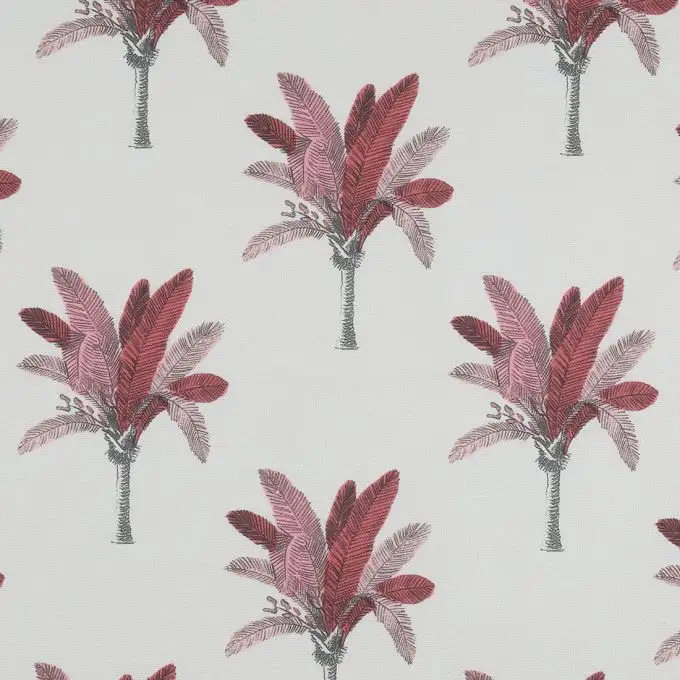 Tessuto cotone spesso palme rosa