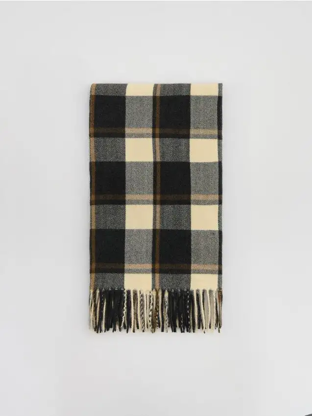 Sciarpa a quadri in viscosa Colore beige