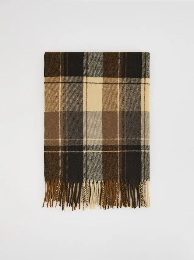 Sciarpa a quadri con frange Colore beige