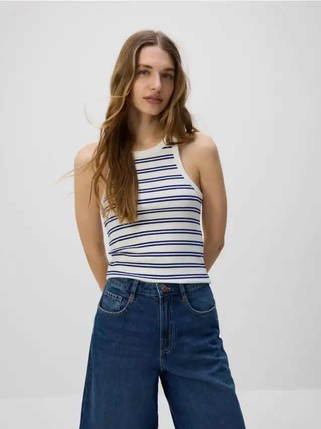 Canotta a righe Colore bianco