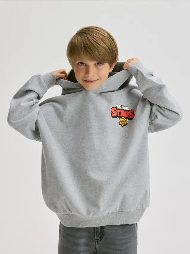Hoodie Brawl Stars Colore grigio chiaro