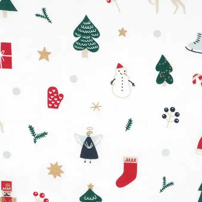 Tessuto natalizio cretonne schiaccianoci