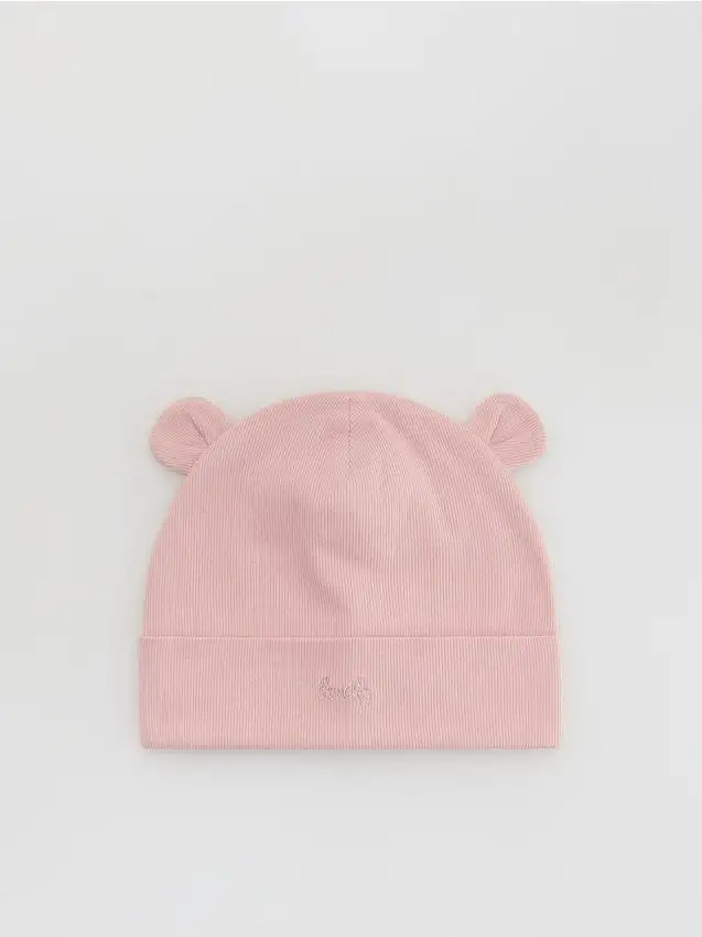 Cappello con orecchie in cotone Colore rosa pastello