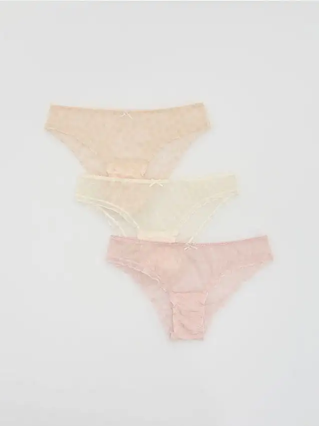 Confezione da 3 slip tipo bikini Colore nude
