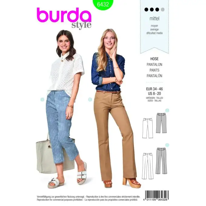 Pantalone burda 6432 patron
