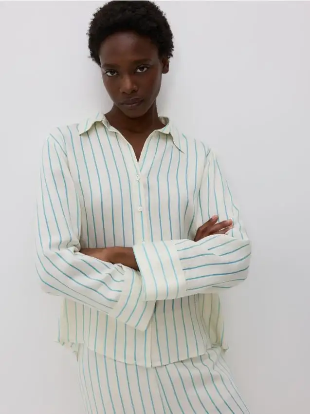 Camicia a righe Colore acqua