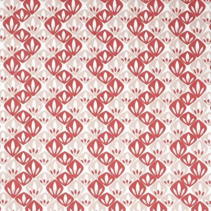 Tessuto cretonne ventaglio rosa