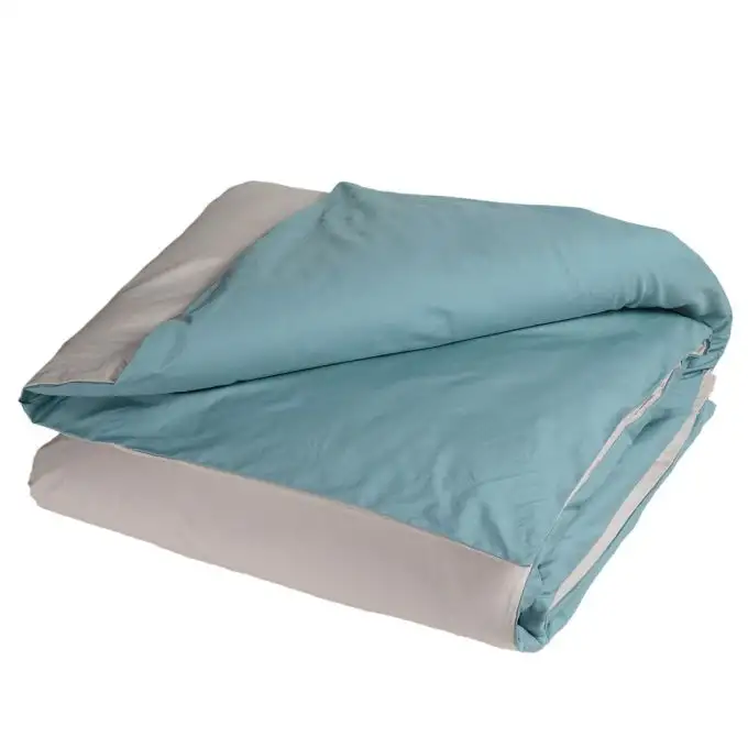 Copripiumino bicolore cotone percalle grigio e blu 260X240 cm