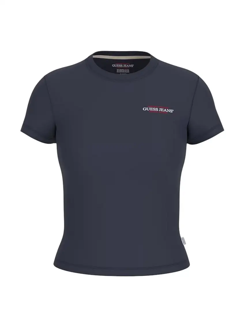 GUESS Women's T-shirt GJ SS CN SLIM MINI AMERICA TEE W4YI02 J1314 A71W Blue