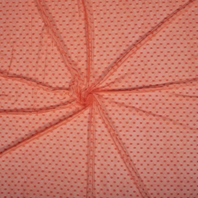 Tessuto tulle pois arancione