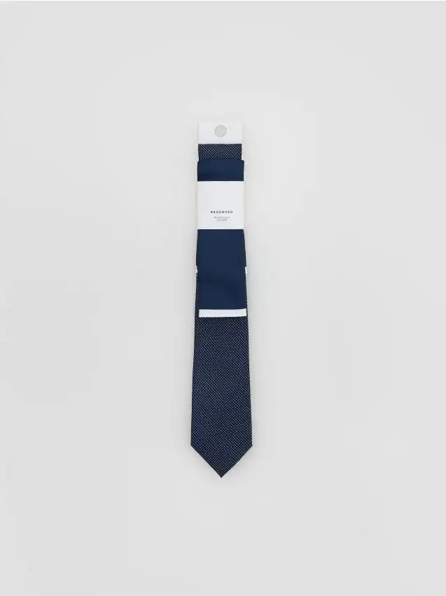 Cravatta con fazzoletto da taschino Colore blu scuro