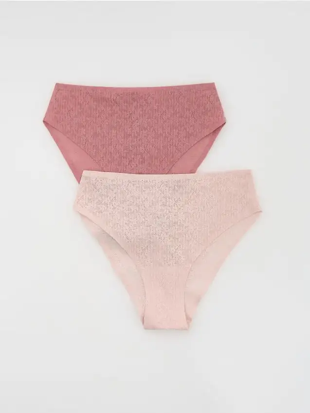 Mutandine in pizzo 2 paia Colore rosa pastello