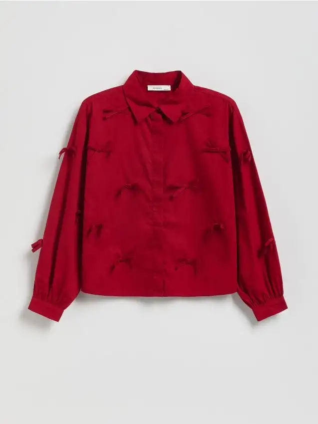 Camicia corta con fiocchi Colore rosso