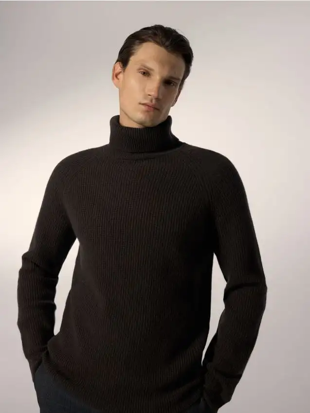 Dolcevita in lana Colore marrone polveroso