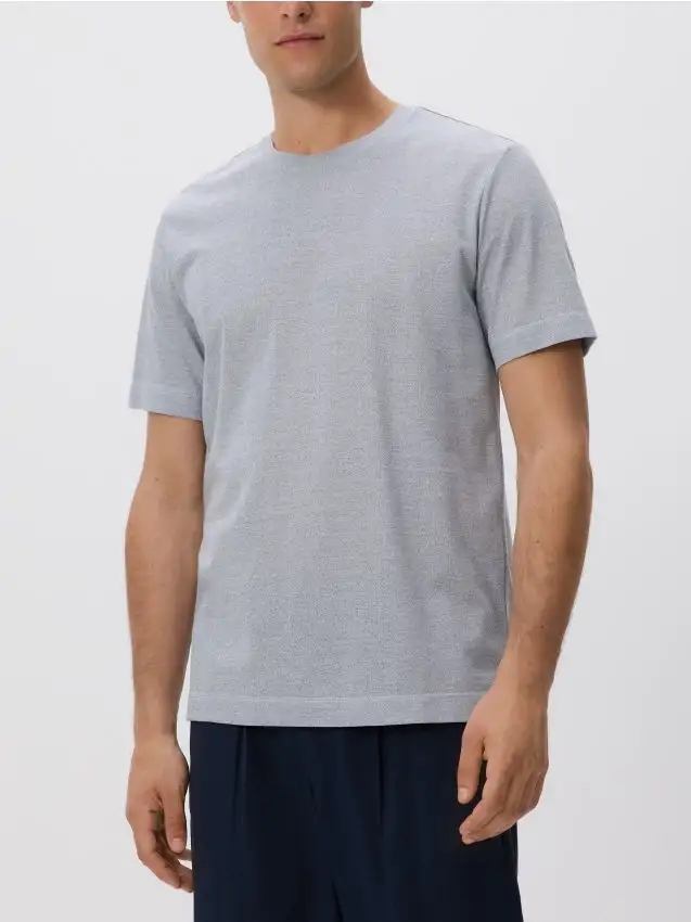 Camiseta regular fit con cotone mercerizzato Colore blu pallido