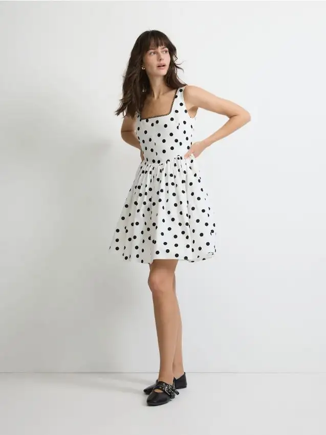 Vestito mini in cotone Colore nude