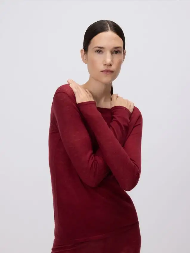 Blusa di lana Colore bordeaux