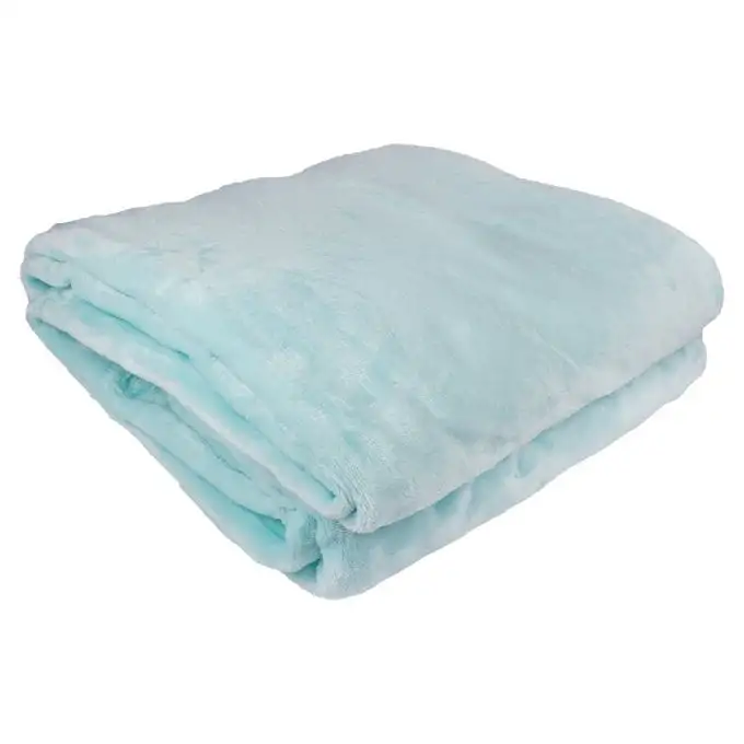 Plaid tinta unita verde acqua 220x240 cm