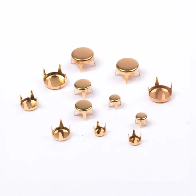Set di 12 artigli piatti rotondi oro 4 a 8 mm