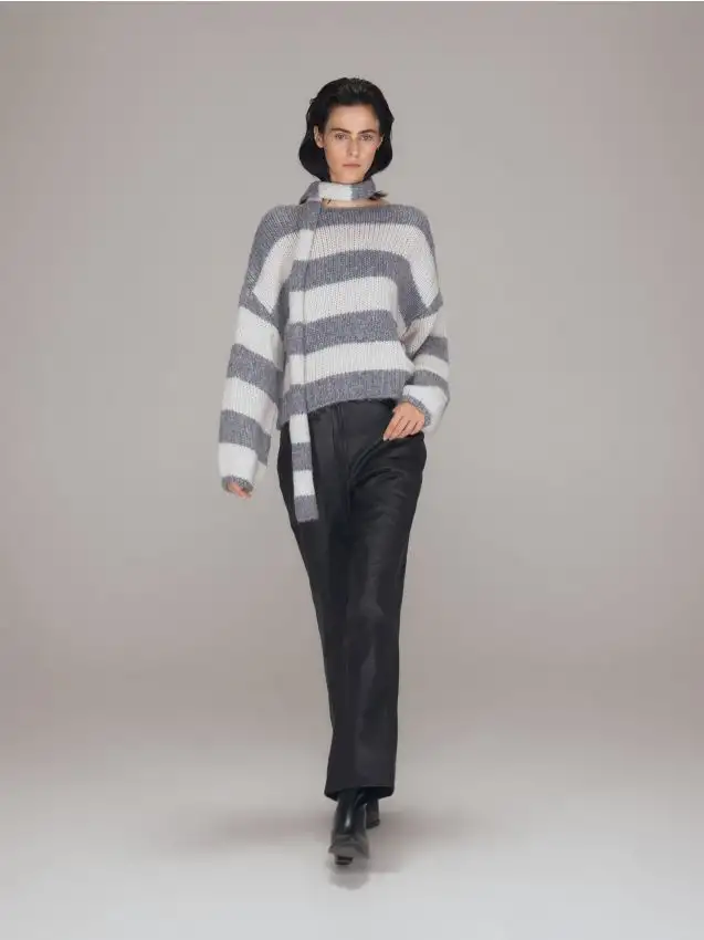 Maglione con allacciatura Colore grigio medio