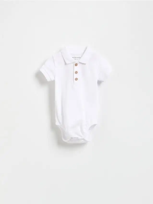 Body in cotone con colletto Colore bianco