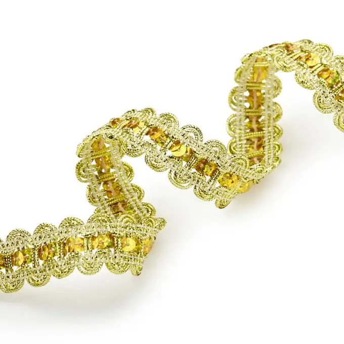 Nastro passamaneria dorato con paillettes