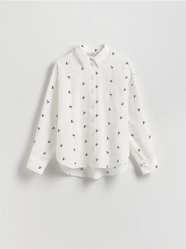 Camicia con ricamo Colore rosso