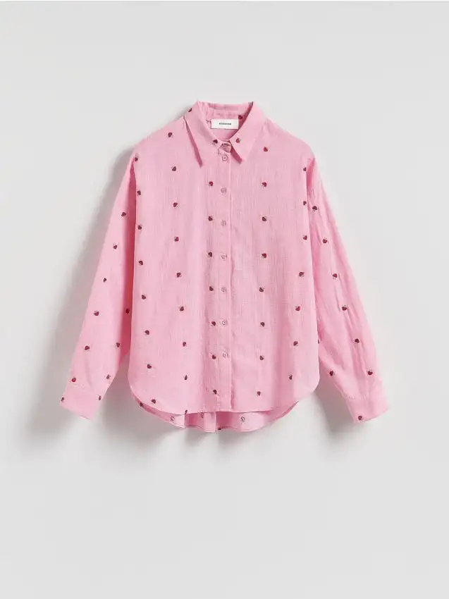 Camicia con ricamo Colore rosa shocking