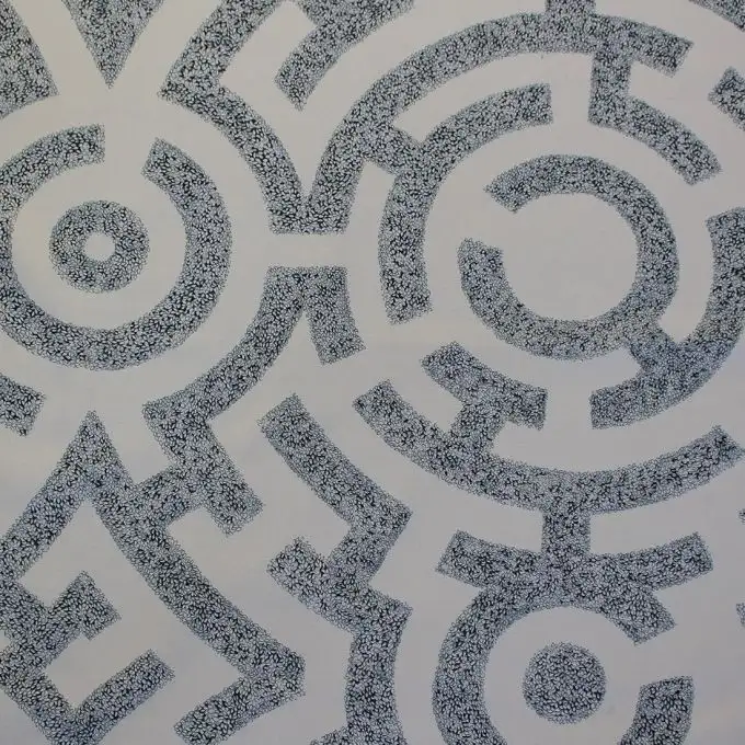 Tessuto cotone stampato Labirinto blu