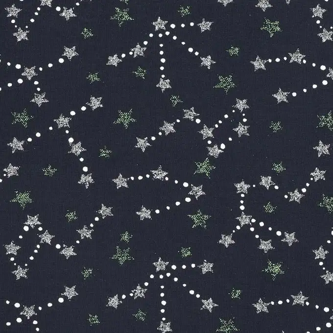 Tessuto jersey via lattea fondo blu navy