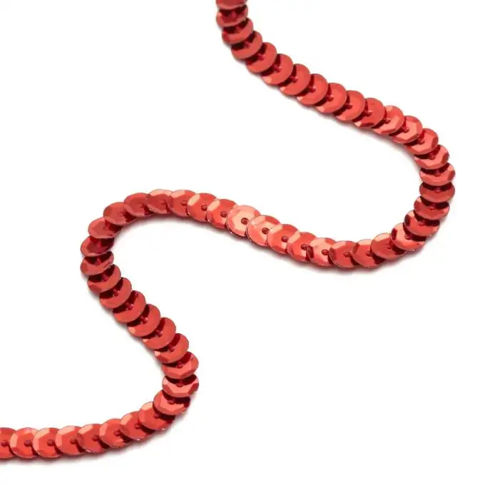 Nastro paillettes al metro - rosso